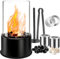 auvstar Tischfeuer Indoor,Bio Ethanol Tischkamin,3h Brenndauer,Kein Schädliches Gas,Ethanol Kamin Indoor,mit Pu-Matte,Feuerklammer,Fireplace für Indoor & Outdoor,Balkon Terrassendekoration (Schwarz)