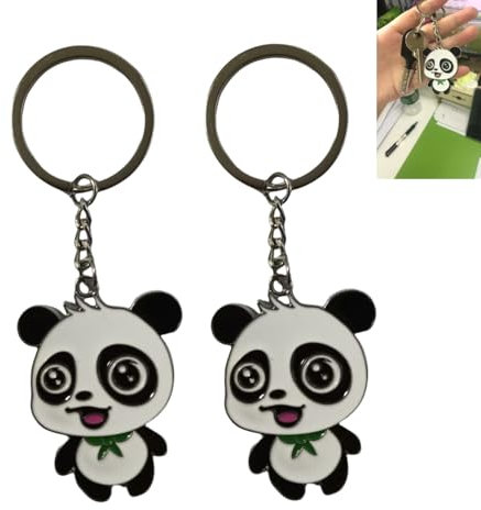 Zwenjuan Pandabär Babypanda Schlüsselanhänger,2 Stücke Geschenk Schlüsselanhänger Cartoon Panda Pandabär Bär Schlüsselanhänger Anhänger Tiere Schlüsselanhänger,für Herren Frauen