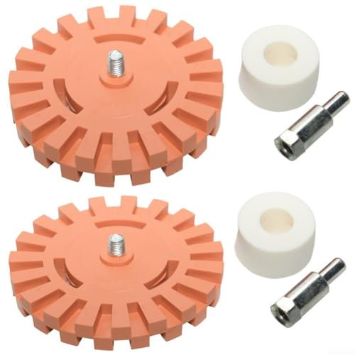 2pcs Decal Eraser Wheel for Drill 4 Inch Rubber Eraser Wheel, for Car Vinyl Decal Emblem Sticker Remover