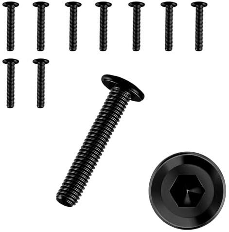 10 PCS Bolt M4×25,Stainless Steel Bolts,Flat Head Hex Socket Cap Screws Bolts,Allen Socket Bolts Screws,Furniture Screws,M4x25mm,Black(M4×25)