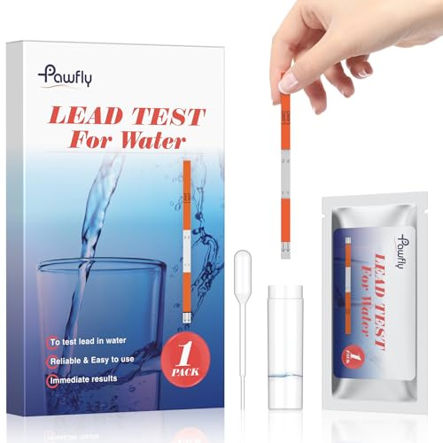 Pawfly Blei Test Kit für Wasser Schneller Trinkwassertest mit 5 ppb Genauigkeit in 10 Minuten Prüfkit für Leitungswasser und Brunnen Bleiwassertest Wasserqualitätstest 1 Stück