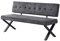 B&D home® Sitzbank Karen 160 cm – gepolsterte Esszimmerbank mit Rückenlehne, X-Metallgestell schwarz, Webstoff/Microfaser in Anthrazit, modern Industrial Design für Esszimmer, Küche & Flur