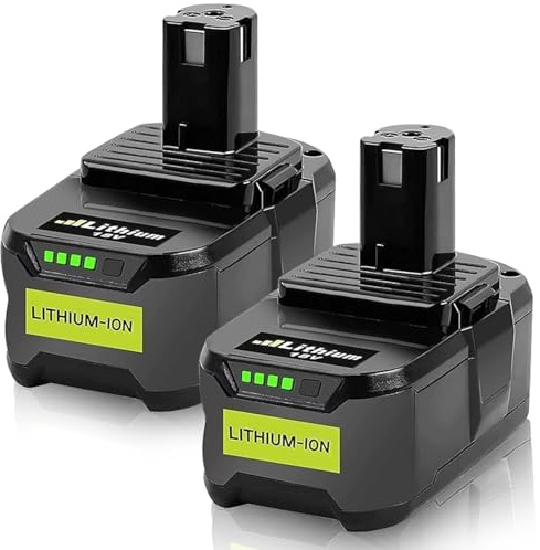 2 Pack 8.0Ah P108 Replacement Battery for Ryobi 18V Battery Compatible for Ryobi One+ RB18L40 RB18L50 RB18L13 RB18L15 RB18L25 P102 P103 P104 P105 P106 P107 with LED Indicator