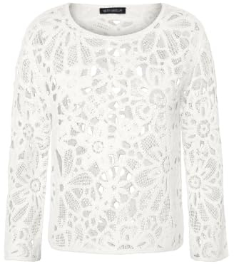 Betty Barclay Damen Lochstrick-Pullover mit U-Boot-Ausschnitt