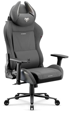 DIABLO Sedia Gaming Ergonomica Poltrona Gaming in Tessuto Sedia Gamer Reclinabile con Braccioli 3D Supporto Lombare Poggiatesta Sedia Gaming per PC Ufficio Studio 140 kg Rainbow Grey