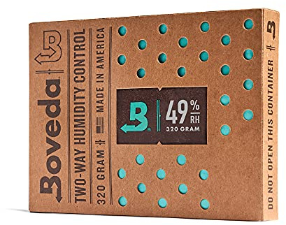 Boveda 49% Two-Way Humidity Control Pack for a Wood Instrument in a Display Case or Utility Case – Size 320 – Single – Moisture Absorber – Humidifier Pack – Individually Wrapped Hydration Packet