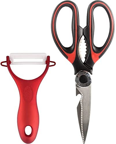 Premium 5-in-1 Kitchen Scissors with Peeler Set - 1 Set (1 Scissors & 1 Peeler)