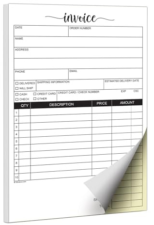 321Done Invoice Pad with Carbon Copies, 2-Part, 5.5x8.5 Inches, 50 Sets