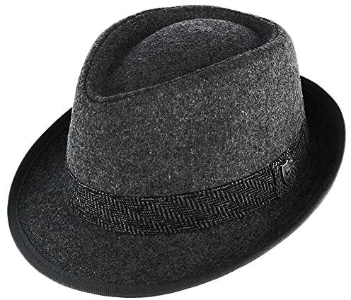 Ascentix Herren Fedora & Trilby, Einfarbig Einheitsgröße Gr. 62, grau
