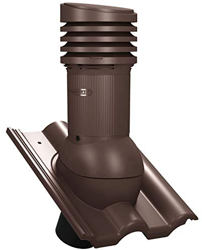 Parotec Isolierter Entlüftungskamin DN 125 mm für BRAAS - FRANKFURTER, BENDERS - MECKLENBURGER Dachziegel – gedämmter passiver Dachlüfter, verhindert Kondenswasser (RAL 8017 - B