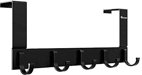 Anjuer Kleiderbügel an der Tür, Mantel, 5 Haken, für Schlafzimmer, Badezimmer, Küchentür, Aluminiumlegierung