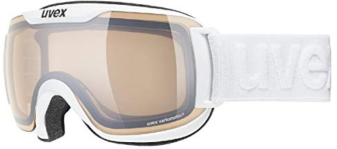 Uvex downhill 2000 S V - Skibrille für Damen und Herren - selbsttönend & verspiegelt - beschlagfrei - white/silver-clear - one size