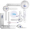 ASA TECHMED Goniometer Komplettset 6-teilig + Körpermaßband - Physiotherapie, Ergotherapie, Fitness, Medizinischer Winkelmesser Winkellineal 12/8/6 Zoll