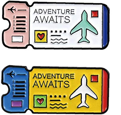 CULER 2pcs / Set Voyage épinglette Air Ticket émail Broche Pins Badges Vêtements Accessoires Cadeaux