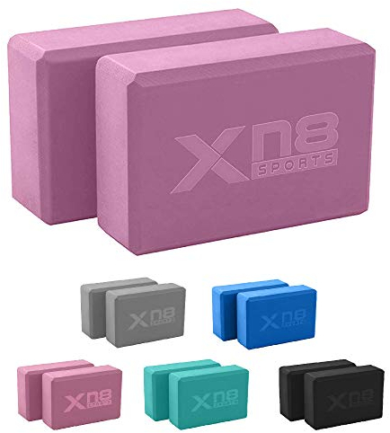 XN8 Bloque de Yoga 2 Unidades - Espuma EVA de Alta Densidad para Ejercicio, Pilates - Mejora la Fuerza, Equilibrio y Flexibilidad