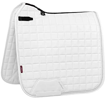 LeMieux Dressur Diamante Square Schabracke - Schabracken für Pferde - Reitausrüstung und Zubehör (Weiß - Groß)
