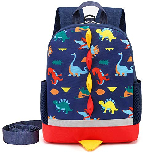 Cosyres Kinderrucksack Klein Kleinkind Junge Schule Tasche Kindergarten Rucksack Dinosaurier (Dunkelblau(Größe:L))