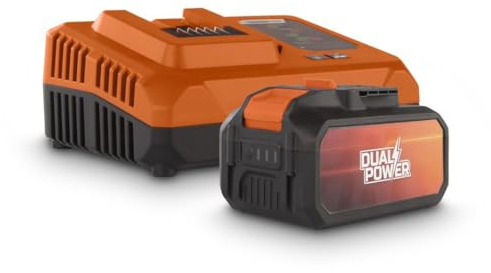 Dual Power Akku- und Ladegerät-Set POWDP9064-2x20V, 5.0Ah, 2.5Ah Akku - für 20V & 40V Werkzeuge - 4A Ladegerät - für 20V & 2x20V Akkus - Für Akkuschrauber, Bohrmaschine, Bohrschrauber