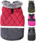 JoyDaog Wendbarer Hundemantel für kleine Hunde mit Fleece-Kragen, wasserdicht, warme Welpenjacke für den kalten Winter, Rot, Größe S