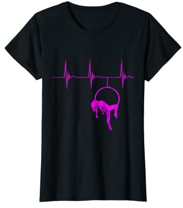 Aerial Hoop Luftakrobatin Herzschlag EKG Puls Luftakrobatik T-Shirt