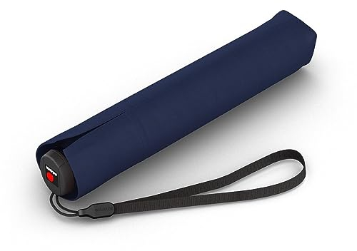 Knirps Taschenschirm Ultra I.030 Slim Manual - Leichtester 115 g - Exklusives Griff-Design - Sturmfest - 21 cm - Navy