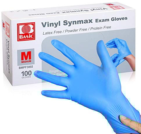 UC UC Global Trade Inc Medium Disposable Vinyl Exam Gloves, 100 Count - 4 Mil-Thick -Latex Free Powder Free, Food Safe, Cleaning Gloves