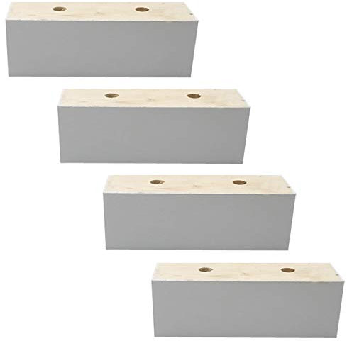 4 StüCk Ersatz MöBelfüßE MöBelbeine,5cm ErhöHen MöBelfüßE Aus Massivholz,Holz Schrankfuß,MöBelbeine Aus Rechteck,Tischbeine Aus Kiefer,Für Sofa Bett Ottomane,Mit Schrauben(white)