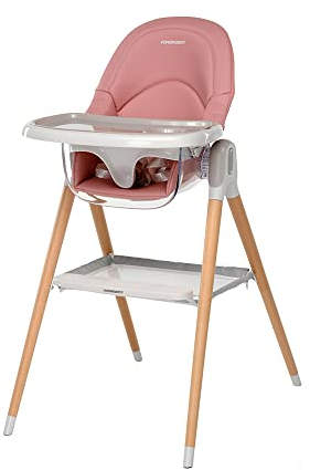 Foppapedretti Seggiolone e Baby Sedia Bonito, bambini da 6 mesi a 3 anni (fino a 15 Kg), Imbottitura Removibile e Lavabile, Seduta Ergonomica e Reclinabile, Doppio Vassoio Regolabile, Pink