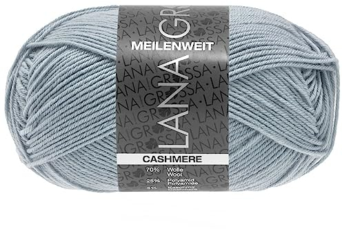 LANA GROSSA Meilenweit 50g Cashmere | Sockenklassiker, waschmaschinenfest | Handstrickgarn aus 70% Schurwolle (superwash), 25% Polyamid & 5% Kaschmir | 50g Wolle zum Stricken & Häkeln | 210m Garn FB49