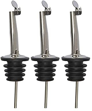 3 Pcs Bottle Pourer Liquor Pourer Stainless Steel Freeflow Liquor Spirits Pourer Automatic Flap Wine Pouring Device for Olive Coffee Vinegar Bottles (Stainless_Steel)…