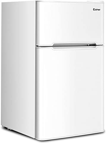 GOPLUS Réfrigérateur 90 L Combiné Réfrigérateur 63L avec Température Réglable 0 à 10 °C et Congélateur 27L avec Température de -15 °C et pour Maisons/Hôtels/Dortoirs, Blanc