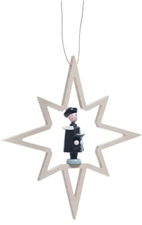 Rudolphs Schatzkiste Christbaumschmuck Holzstern mit Kurrendesänger/Buch ø 10 cm NEU