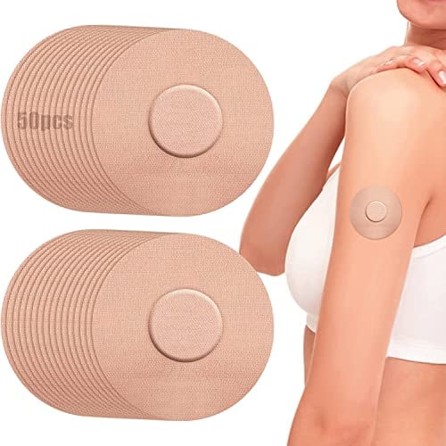 50 PCS Freestyle Libre Pflaster - MengQiLe Freestyle Libre Pflaster Sensor-Abdeckungen, W asserdicht Elastisches Stoffmaterial Freestyle Libre Pflaster für Freestyle Libre 1 2 & 3 Sensor