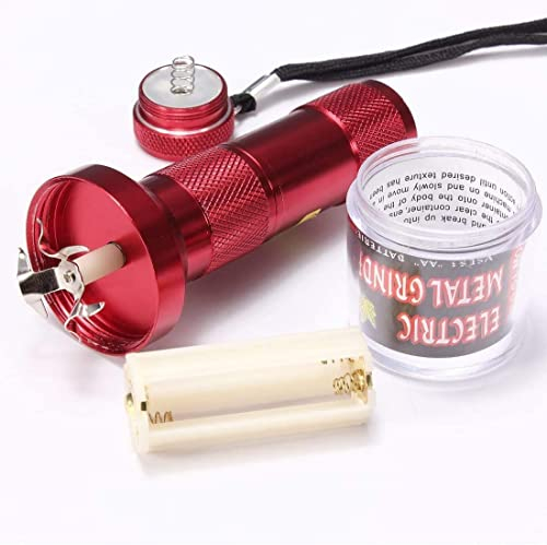 OUTLETISSIMO® Grinder - Trituradora de tabaco para linterna, color rojo, picadora de tabaco de aluminio eléctrico