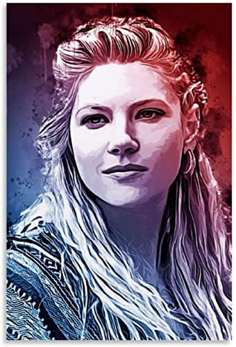LBMED Leinwand Bilder Kunst Vikings Lagertha Potrait Coole Filmposter für die Dekoration des Esszimmers Malerei Poster Druckt Gedruckte 19.7x27.6(50x70cm) Kein Rahmen