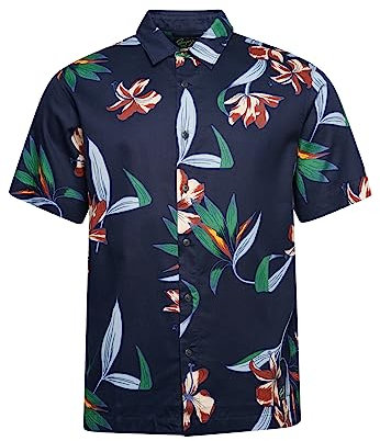 Superdry Vintage Hawaiian S/S Shirt Chemise, Dark Navy Hawaïen, XXL Homme