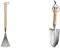 Kent & Stowe Handbesen lang – Fächerbesen aus Edelstahl zur Entfernung von Laub,Länge: 62,5 cm & Multifunktionshandschaufel – Pflanzschaufel aus Edelstahl für Jede Gartenarbeit, Länge: 32 cm