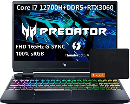 Acer Predator Helios 300 Gaming Laptop 15.6 FHD IPS 165Hz Display 12th Intel 14-Core i7-12700H - GeForce RTX 3060 RGB Backlit USB-C Thunderbolt 4 HDMI2.1 + Mouse Pad (32GB RAM | 1TB PCIe SSD)