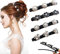 4 Stück Haarspange mit Kristallblume, Perle Funkelnde Haarspange, Kolibri Haarspange mit 3 Clips für Damen, MäDchen, Kinder