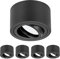 TEVEA Premium Aufbauspot Deckenleuchte Flach | Led Modul IP44 230V 7W 3 Step Dimmbar austauschbar | Deckenspot auch fürs Bad | 5er Pack (Schwarz - Warmweiß)
