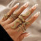 Clataly Vintage Schlange Offene Ringe Kristall Kreuz Index Finger Ring Pintail Ring Schmuck Geschenke für Frauen und Mädchen (Gold)