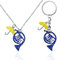 WahYikHo Waldhorn-Schlüsselanhänger,Französisch Horn Schlüsselringe Halskette Regenschirm Horn Kette,How I Met Your Mother, Musikinstrumente Keychain,Geschenke für Eltern, Geburtstagsgeschenke