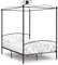 VACARX Himmelbett Bettrahmen Schwarz Metall 140x200 cm Artikelfarbe Schwarz