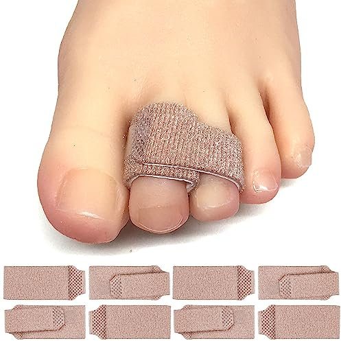 ZenToes Fabric Buddy Wraps Wiederverwendbare Bandagen für gebrochene Zehen, Hammerzehen-Glätteisen, 8 Stück, Beige