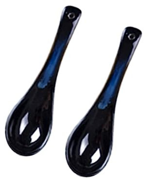 HOMSFOU 2 Stück Keramikgeschirr Japanischer Löffel Asiatische Suppenlöffel Reislöffel Japanischer Suppenlöffel Breilöffel Asiatische Löffel Mini-Schaufel Multifunktionsschaufel