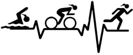 myrockshirt Tri Triathlon Herzschlag 25cm Aufkleber Sticker Autoaufkleber Wandtattoo Profi Qualität UV beständig