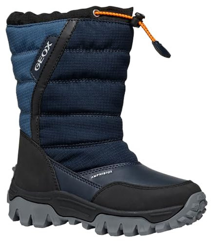 Geox J Himalaya Boy B ABX Snow Boot, Navy/LT Blue, 26 EU