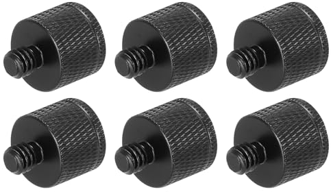 QUARKZMAN 6-teiliger Mikrofonständer-Adapter, M6-Buchse auf 1/4 Außengewinde, Schraubadapter, Aluminiumlegierung für Mikrofon-Stativ-Halterung, Schwarz