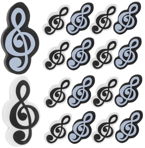 STOBOK Spielzeuge 20 Stk cauchtisch cautsch Notenschlüssel Radiergummi Mini-Radiergummi Kleine Radiergummis für die Schule schreibwaren Musik kleiner Radiergummi - Notiz Kind Puzzle tpr