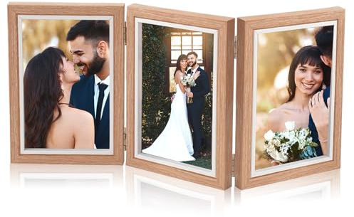 FGen bilderrahmen 3 fotos,Bilderrahmen Collage Weiß 3 Bilder Holz,Bilderrahmen,10x15 cm Von den fotos, der arbeitsfläche und den hochzeitsgeschenken der familie